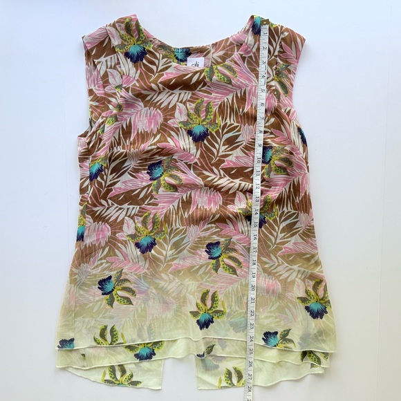 CAbi Tropical Orchid Print Ombré Gradient Print Top Size S - Picture 9 of 12